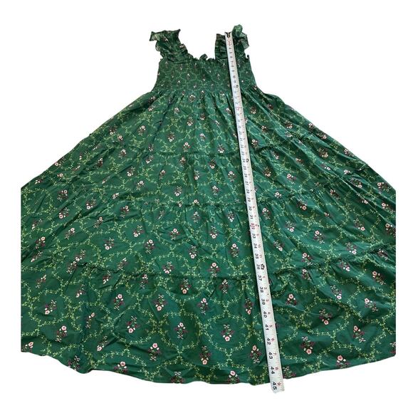Hill House Women XS The Ellie Nap Dress Emerald Trelli Smocked Midi Formal - Picture 6 of 7